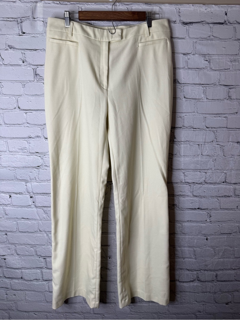 Thalian Cream Straight-Leg Dress Pants size 12